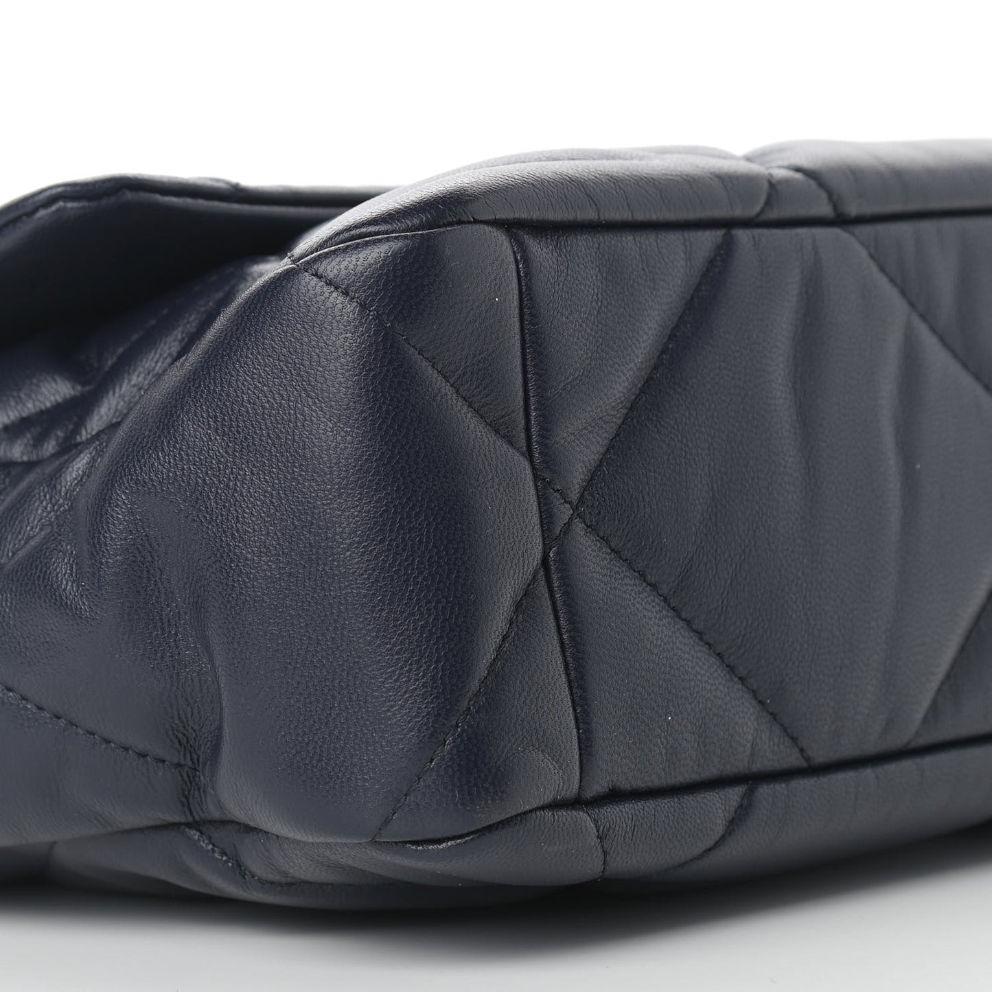 Goatskin Quilted Large Chanel 19 Flap Navy Blue