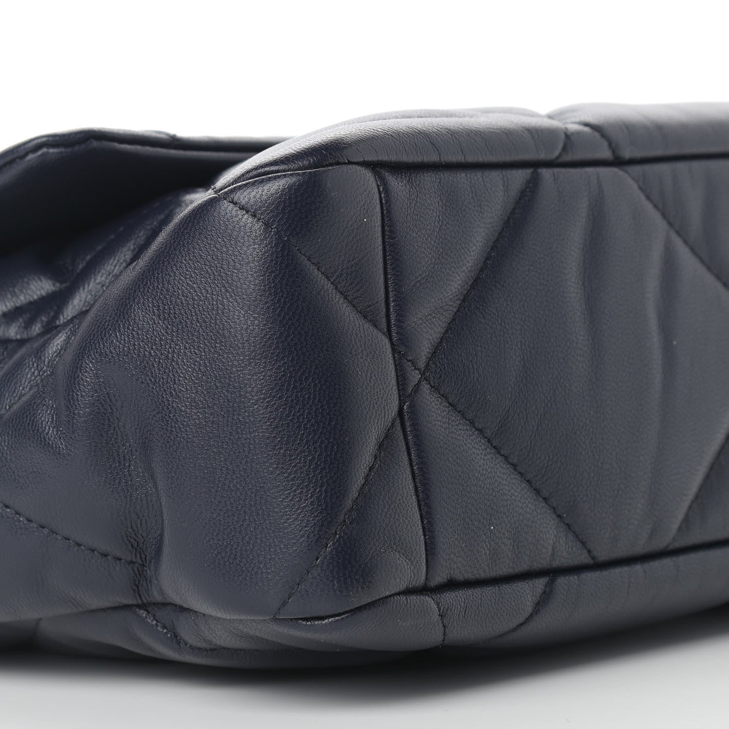 Chanel Goatskin Quilted Large Chanel 19 Flap Navy Blue 8 of 10