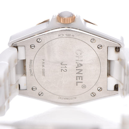 Chanel Stainless Steel 18K Beige Gold Ceramic 36.5mm J12 Automatic Watch White 5 of 8