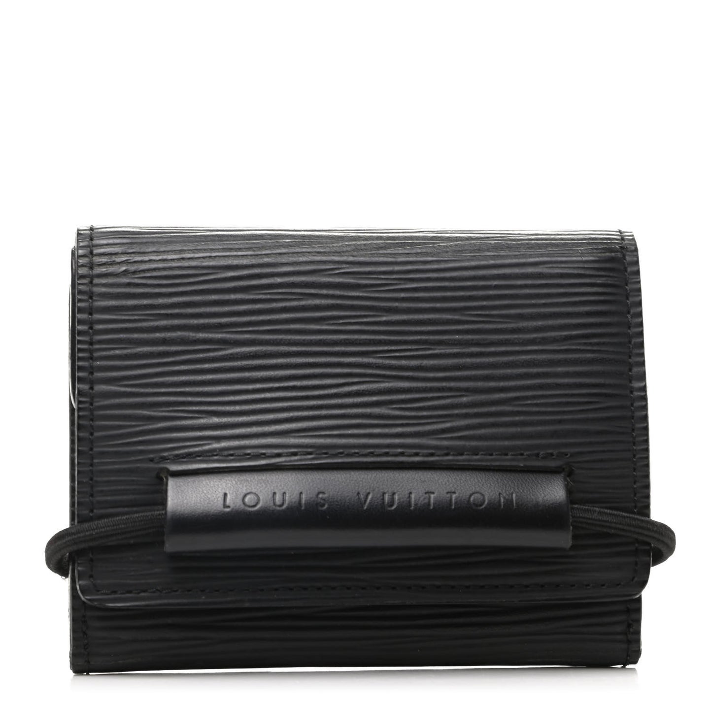 Epi Porte Monnaie Elastique Wallet Black