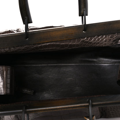 Gucci Wood Crocodile Tom Ford Doctor Bag Brown 5 of 10