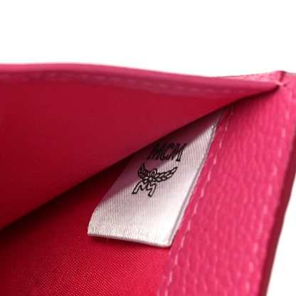 MCM Calfskin Tri-Fold Flap Wallet Pink 6 of 11