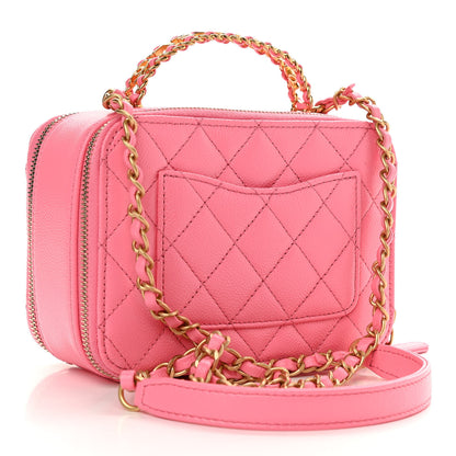Chanel Caviar Quilted Pick Me Up Mini Vanity Case Pink 3 of 13