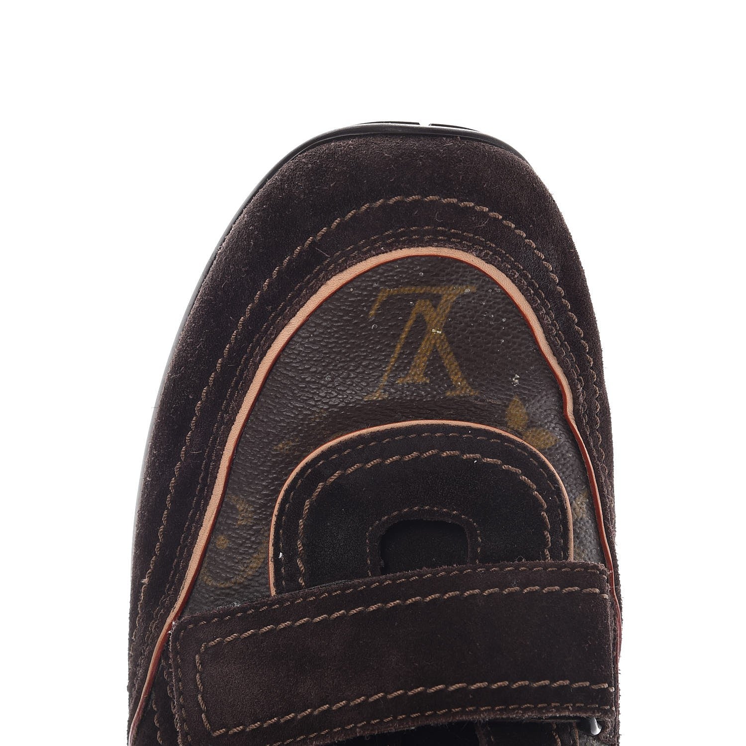 Louis Vuitton Suede Monogram Speeding Velcro Sneakers 8.5 11 of 13