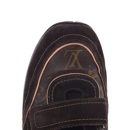 Louis Vuitton Suede Monogram Speeding Velcro Sneakers 8.5 11 of 13