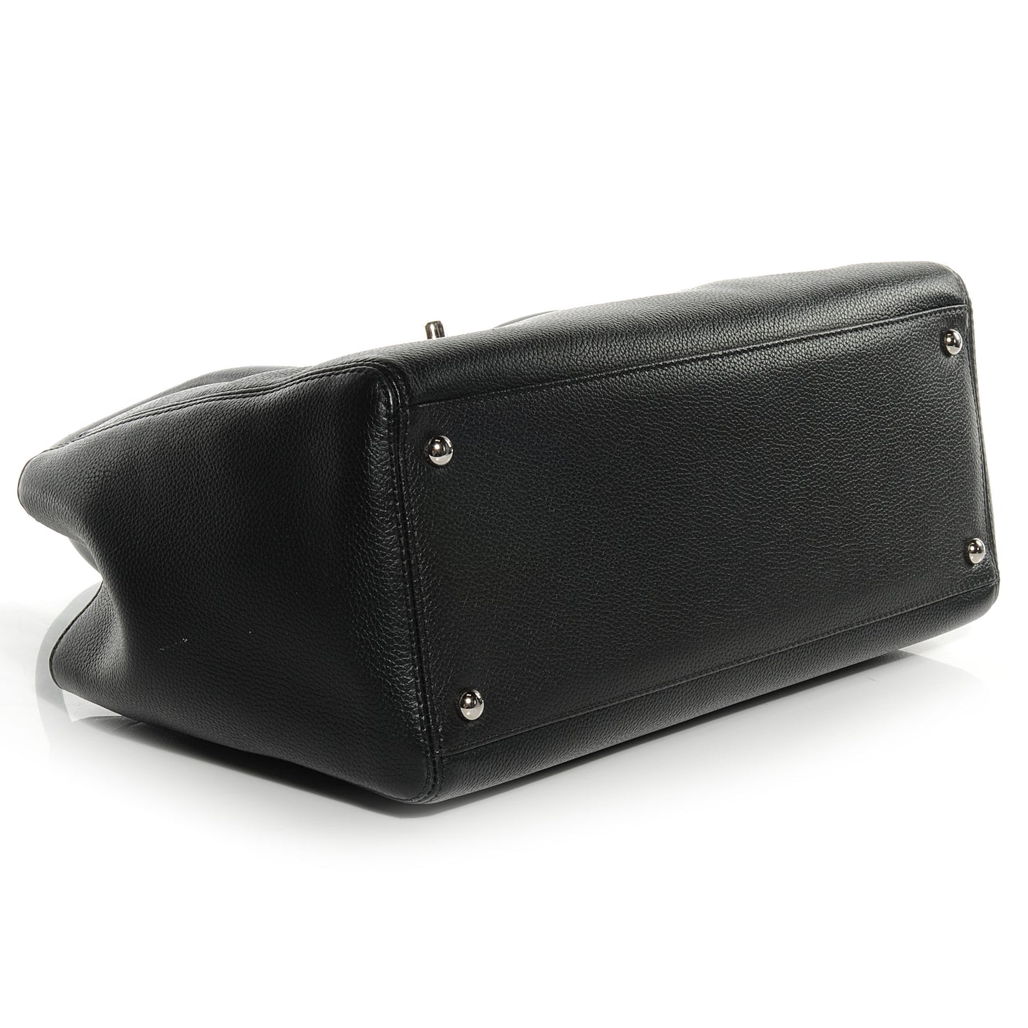 Calfskin Small Cerf Shopper Tote Black