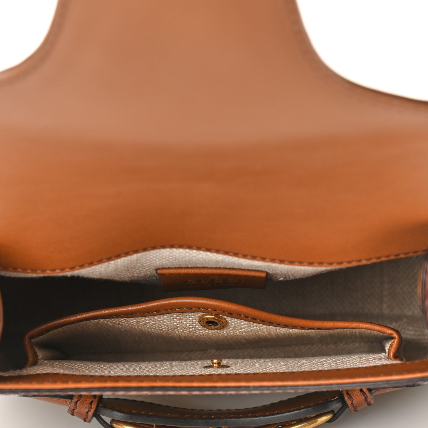 Monogram Small Lady Web Shoulder Bag Beige Cuir