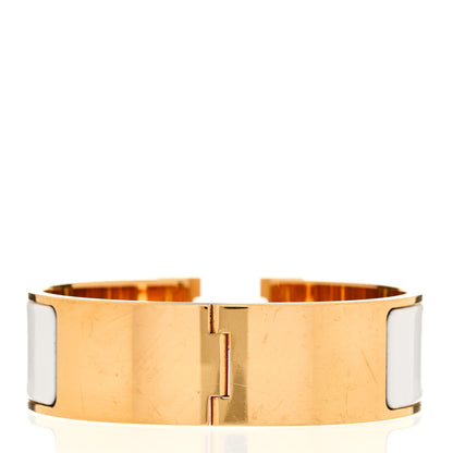 Hermes Enamel Wide Clic Clac H Bracelet GM White 3 of 5