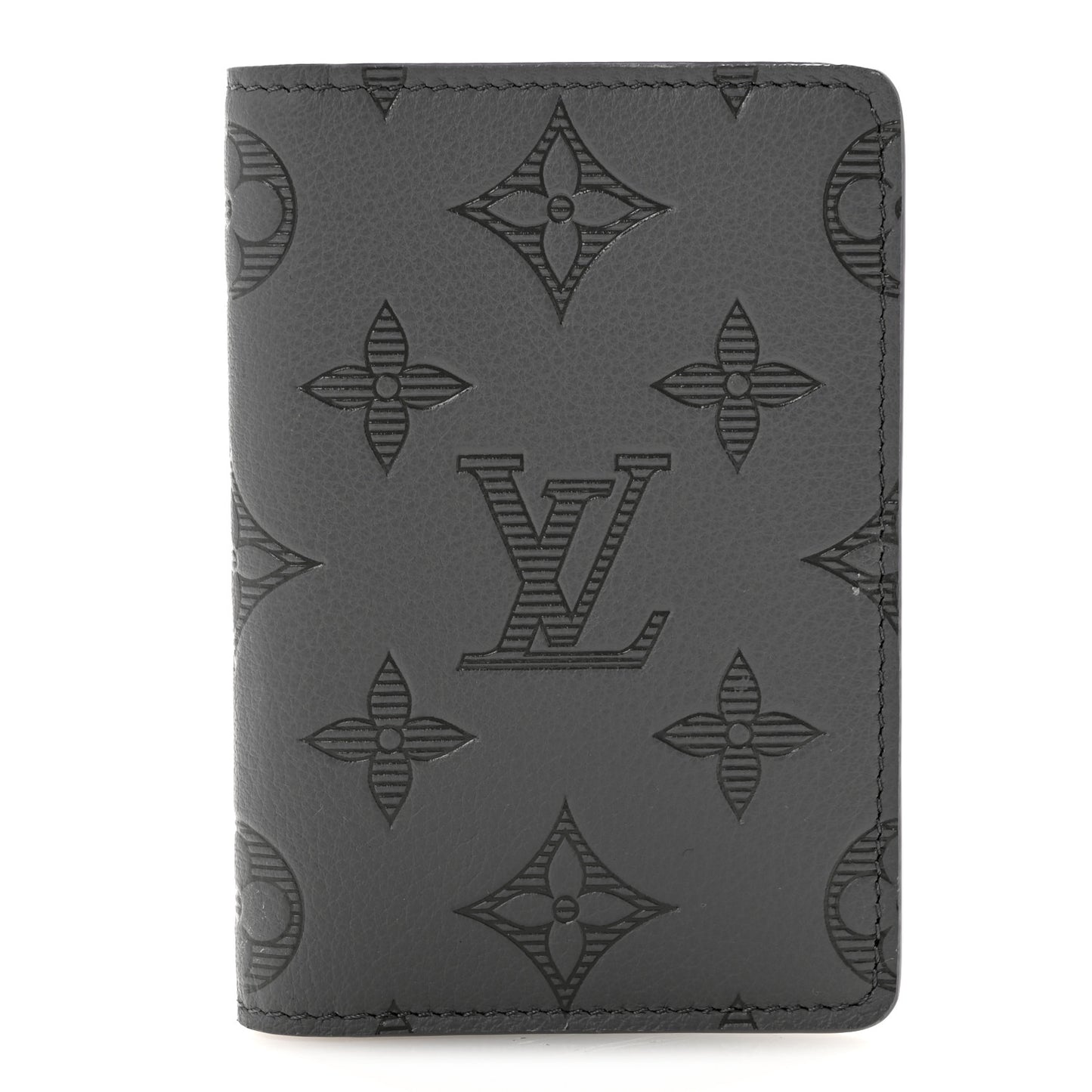 Calfskin Monogram Shadow Pocket Organizer Antarctic Grey