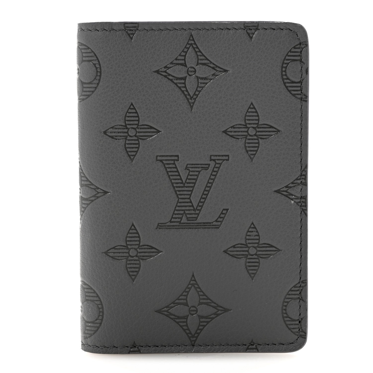 Louis Vuitton Calfskin Monogram Shadow Pocket Organizer Antarctic Grey 1 of 9