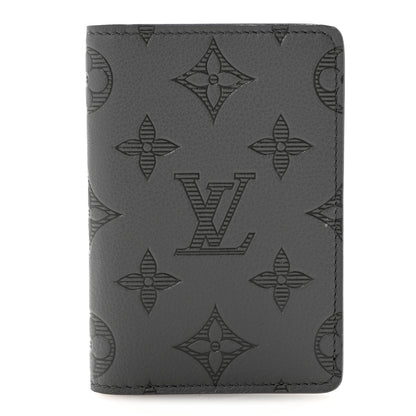 Louis Vuitton Calfskin Monogram Shadow Pocket Organizer Antarctic Grey 1 of 9