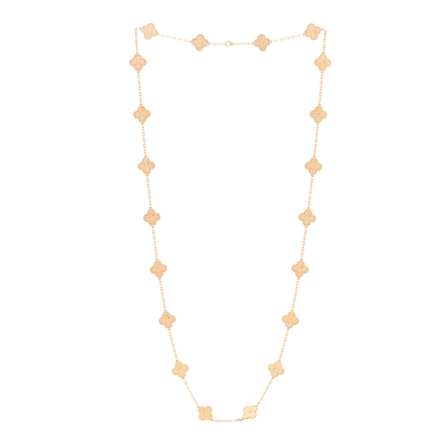 18K Yellow Gold 20 Motifs Vintage Alhambra Necklace