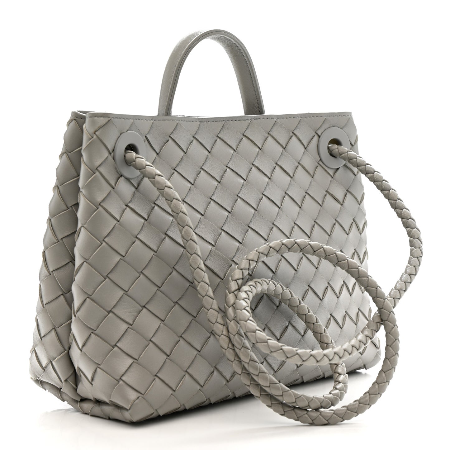 Nappa Intrecciato Small Andiamo Shoulder Bag Sterling