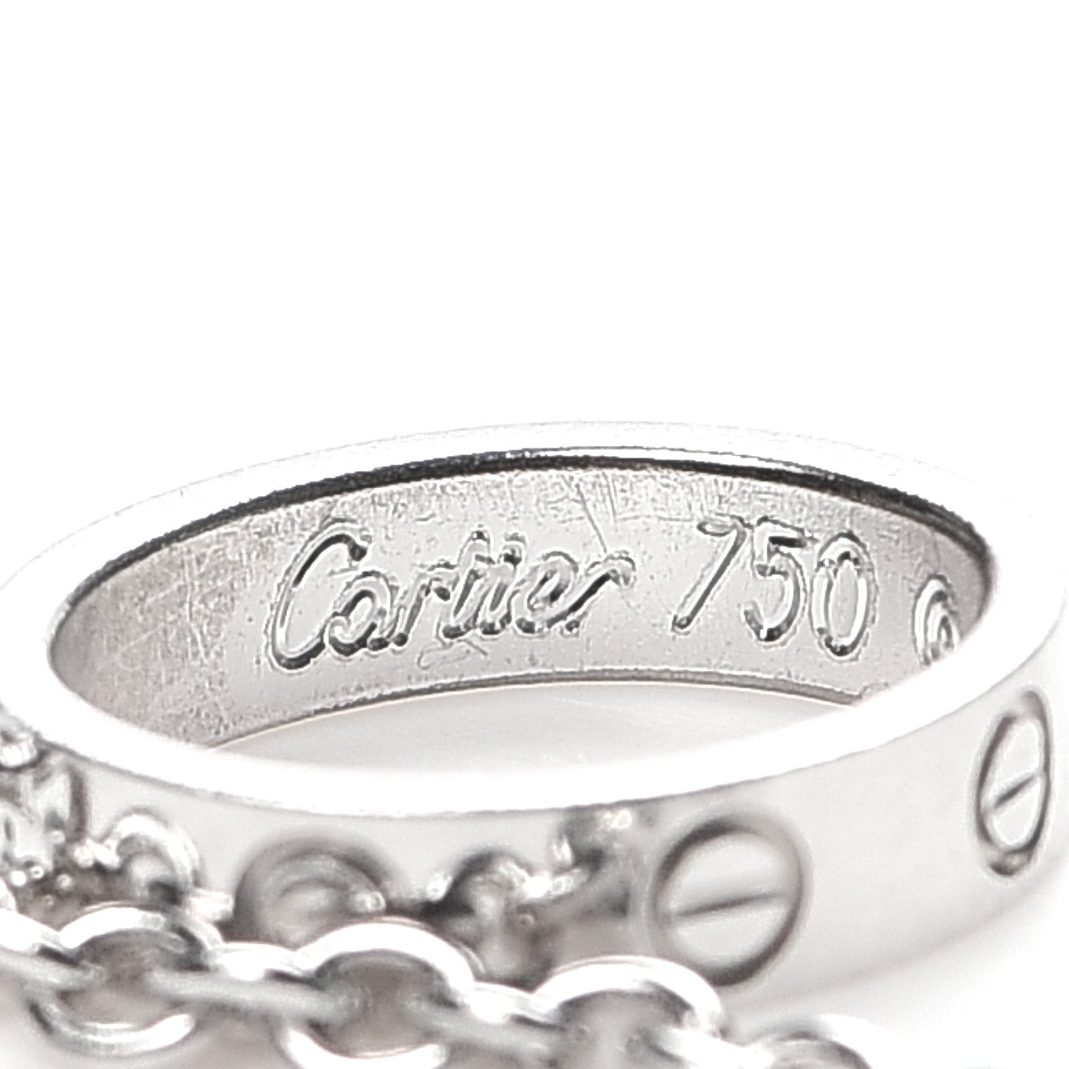 Cartier 18K White Gold Baby LOVE Necklace 5 of 8