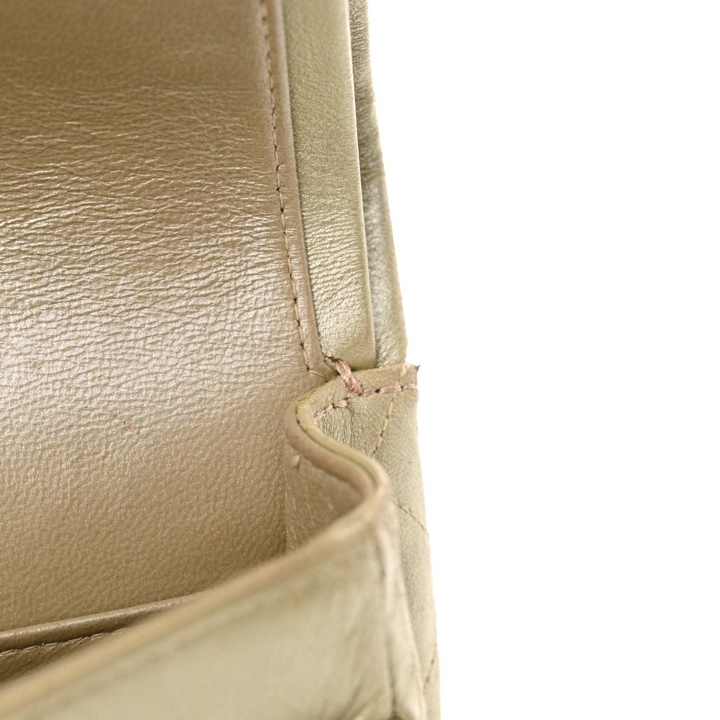 Metallic Lambskin Quilted Medium Double Flap Gold