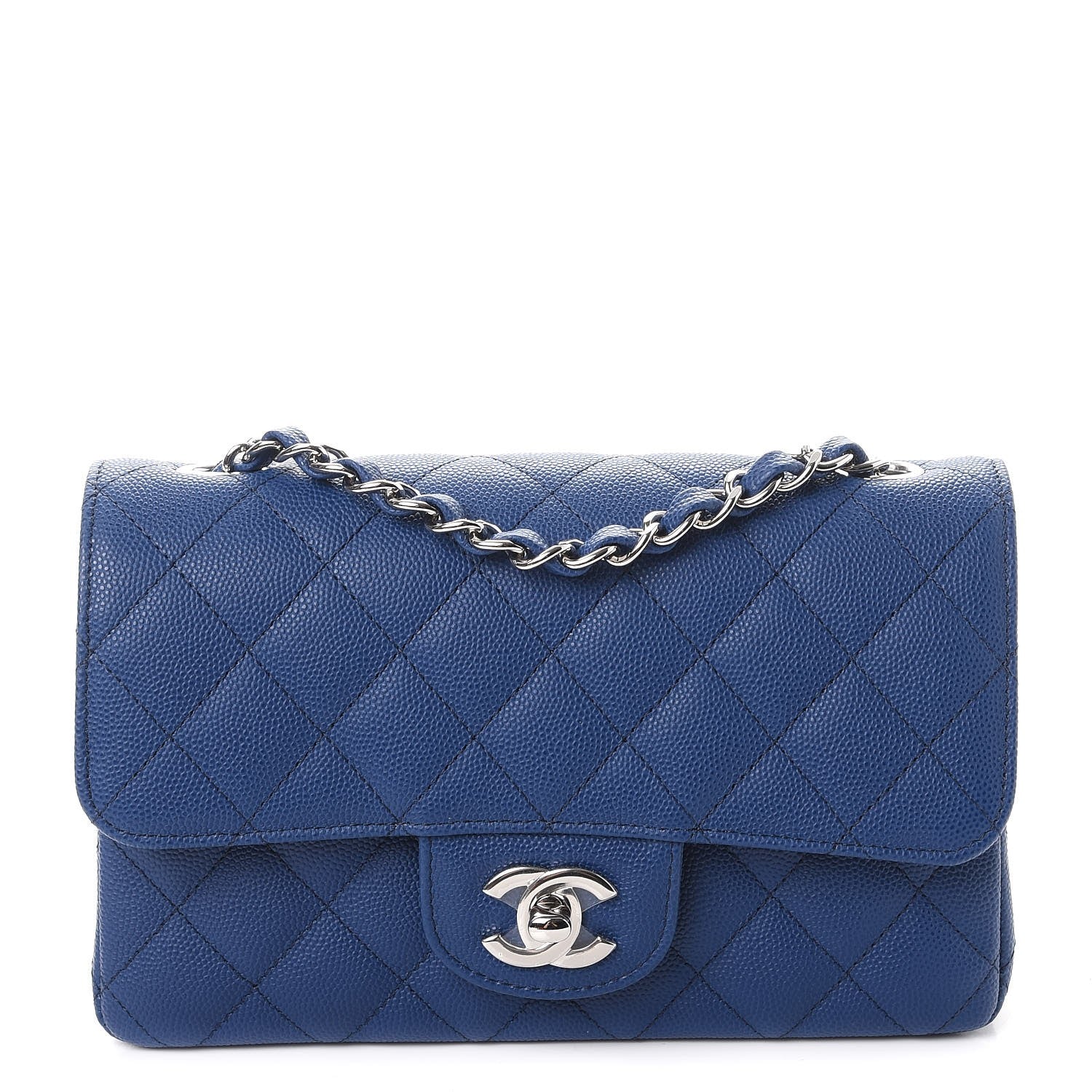 Chanel Caviar Quilted Mini Rectangular Flap Dark Blue 1 of 9