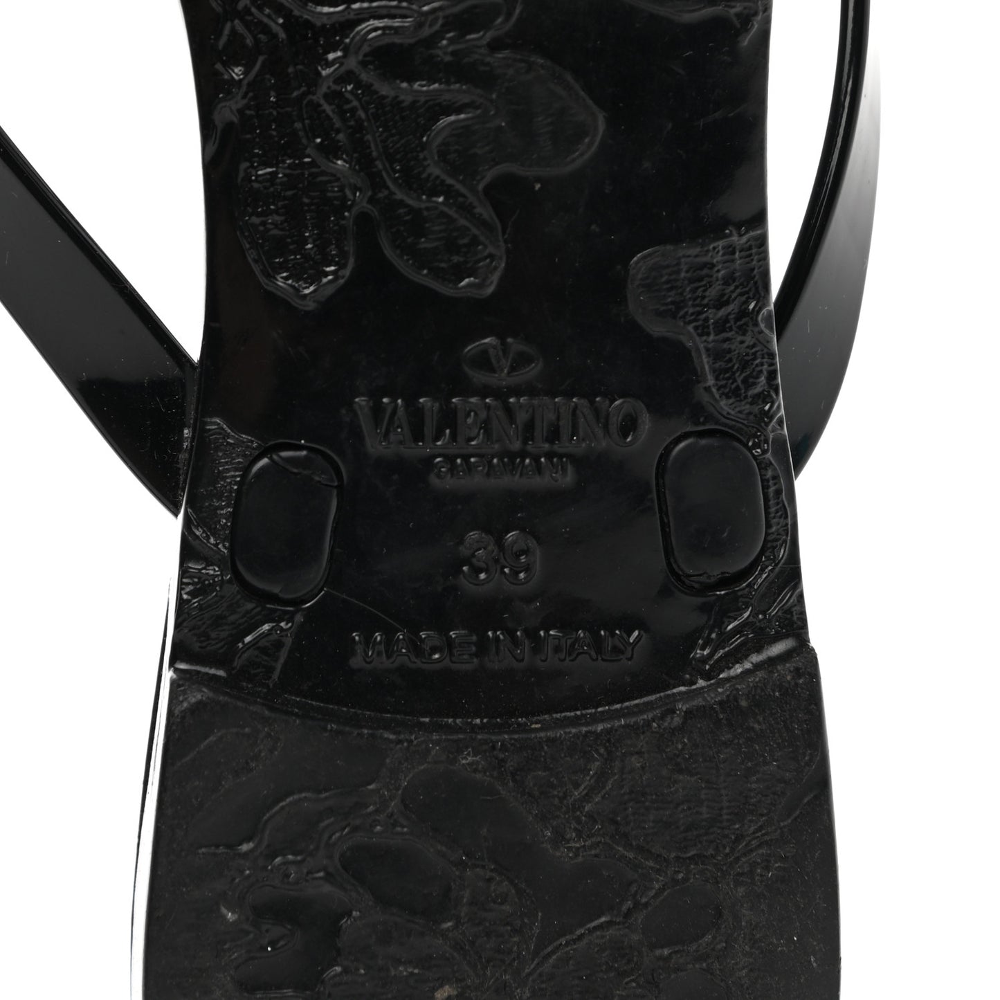 PVC Jelly Rockstud Bow Thong Sandals 39 Black