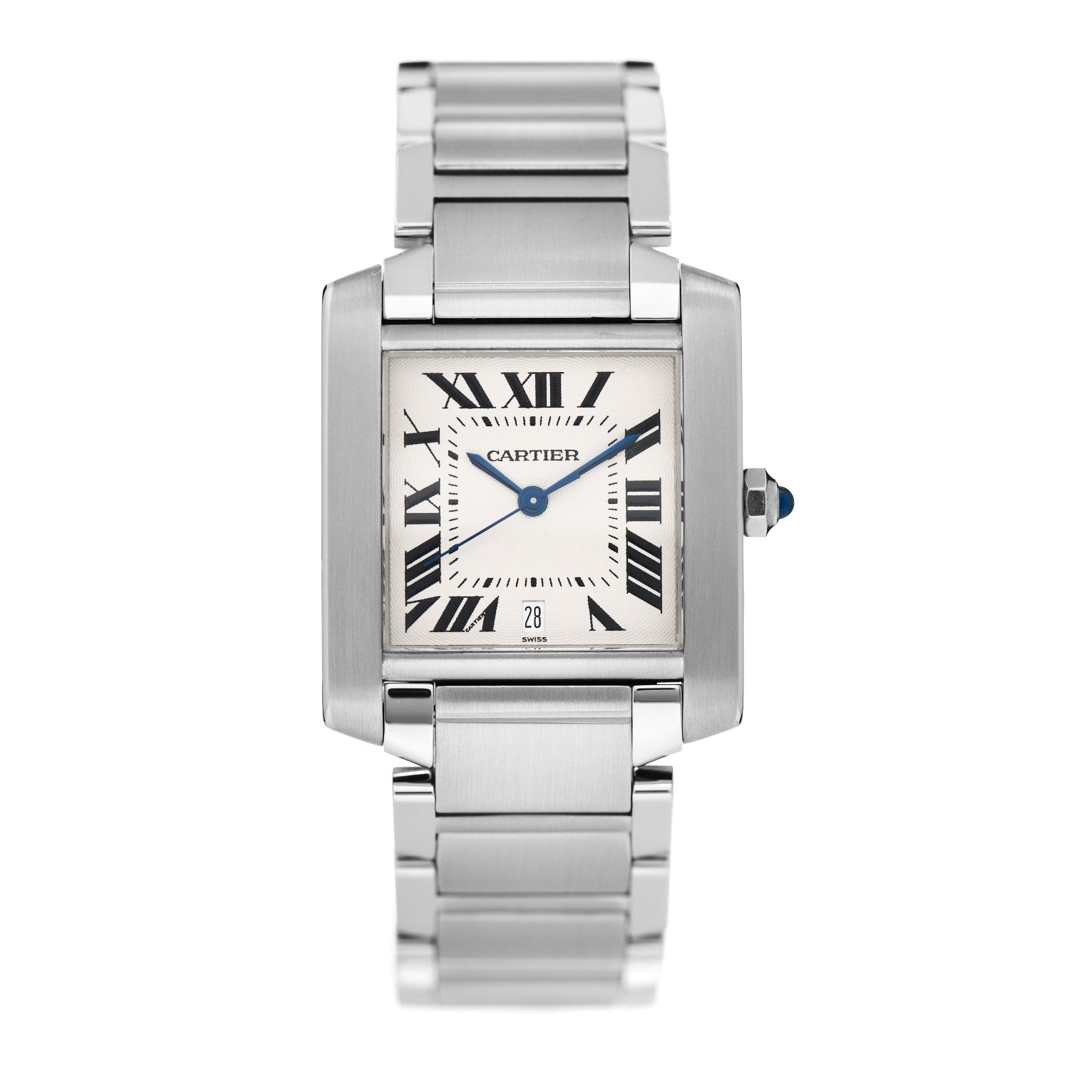 Cartier Stainless Steel 28mm Tank Francaise Automatic Watch 1 of 5