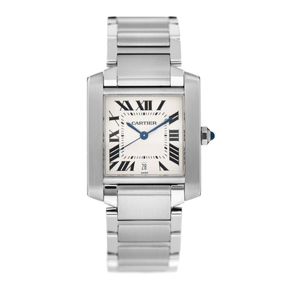 Cartier Stainless Steel 28mm Tank Francaise Automatic Watch 1 of 5