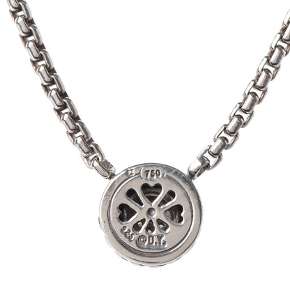 David Yurman Sterling Silver 18K Yellow Gold Diamond 12mm Pave Cookie Necklace 5 of 6