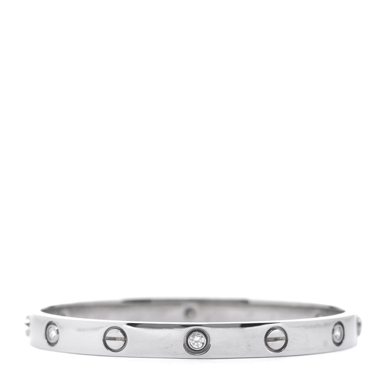 Cartier 18K White Gold 6 Diamond LOVE Bracelet 17 1 of 5