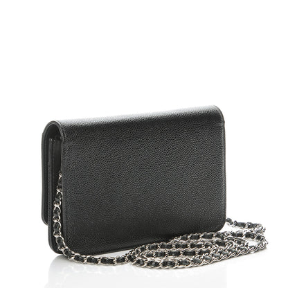 Chanel Caviar Timeless CC Wallet On Chain WOC Black 3 of 9