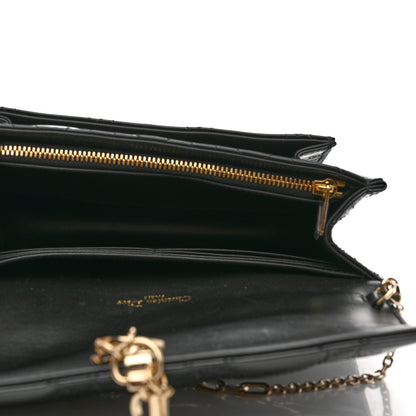 Christian Dior Patent Cannage Lady Dior Chain Pouch Black 5 of 9