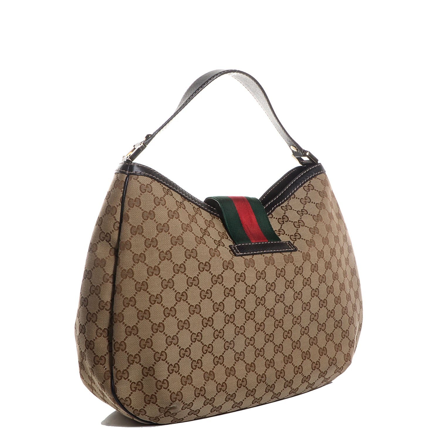 Gucci Monogram Large New Ladies Web Hobo Dark Brown 3 of 9