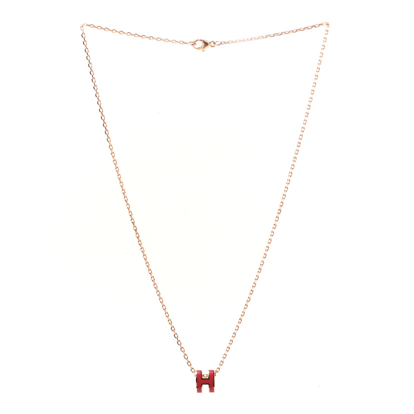 Lacquered Rose Gold Mini Pop H Pendant Necklace Rose Extreme