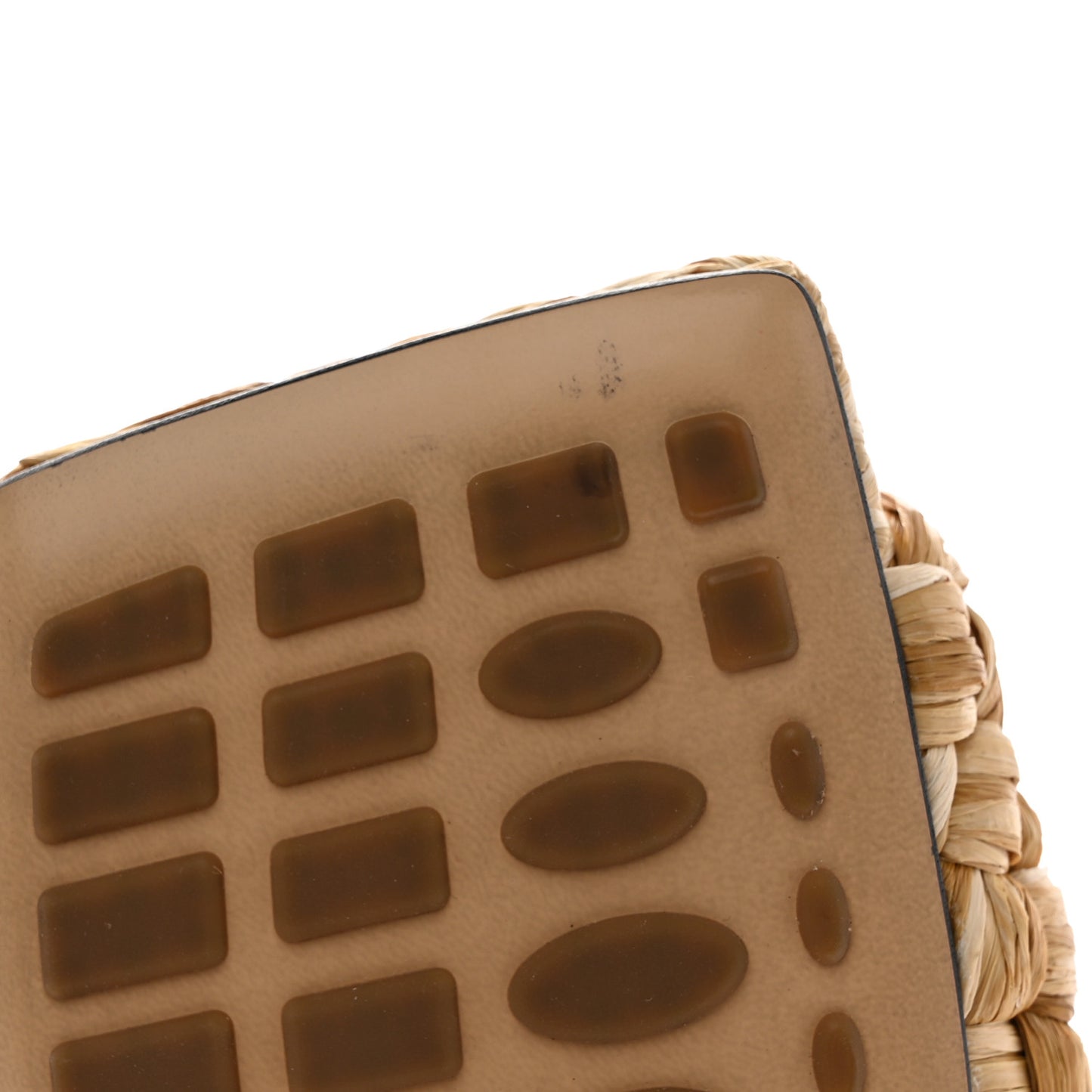 Raffia Twisted Intrecciato Stretch Flat Sandals 36 Macadamia