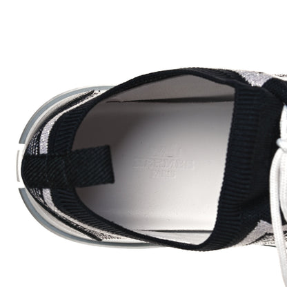 Hermes Knit Bi-Color Womens Addict Sneakers 39 Black White 7 of 17