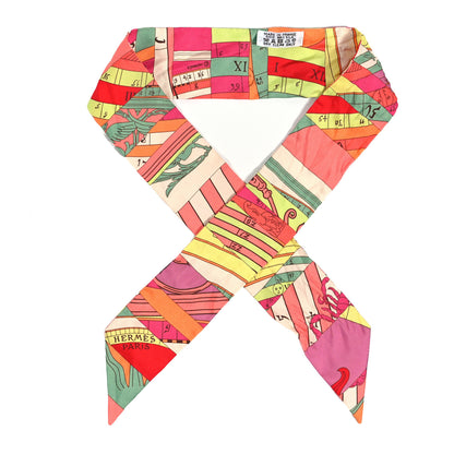 Hermes Silk Astrologie Twilly Rose Corail Vert Fluo 1 of 3