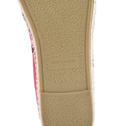 Saint Laurent Bandana Print Canvas Espadrilles 39 Red 6 of 9