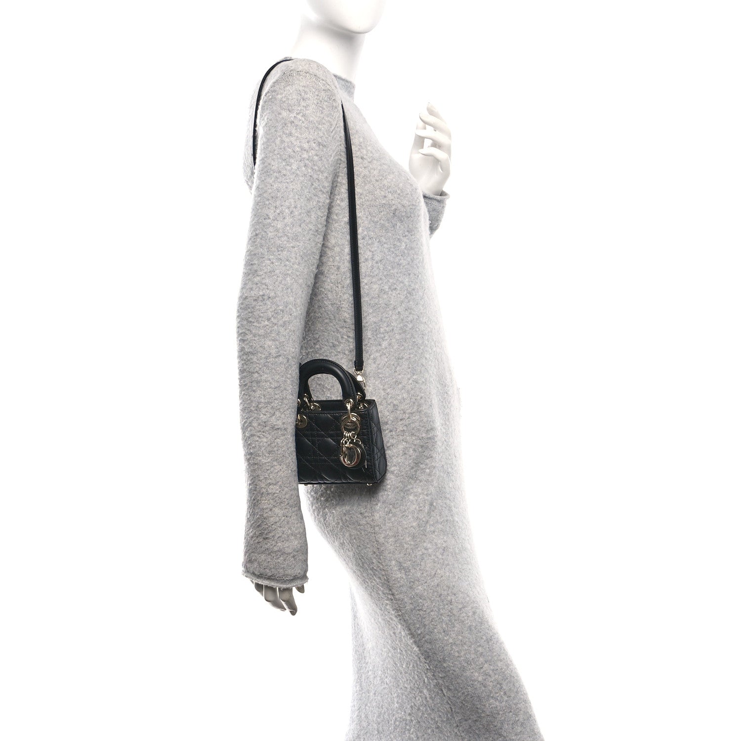 Christian Dior Lambskin Cannage Micro Lady Dior Black 2 of 10