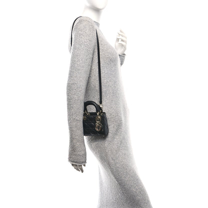 Christian Dior Lambskin Cannage Micro Lady Dior Black 2 of 10