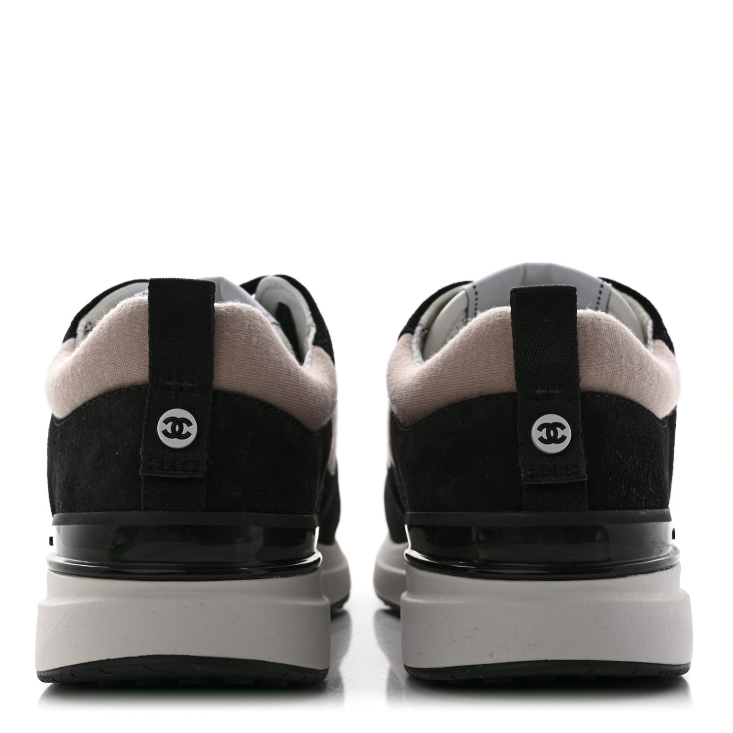 Suede Calfskin Fabric CC Sneakers 36 Dark Grey Light Pink