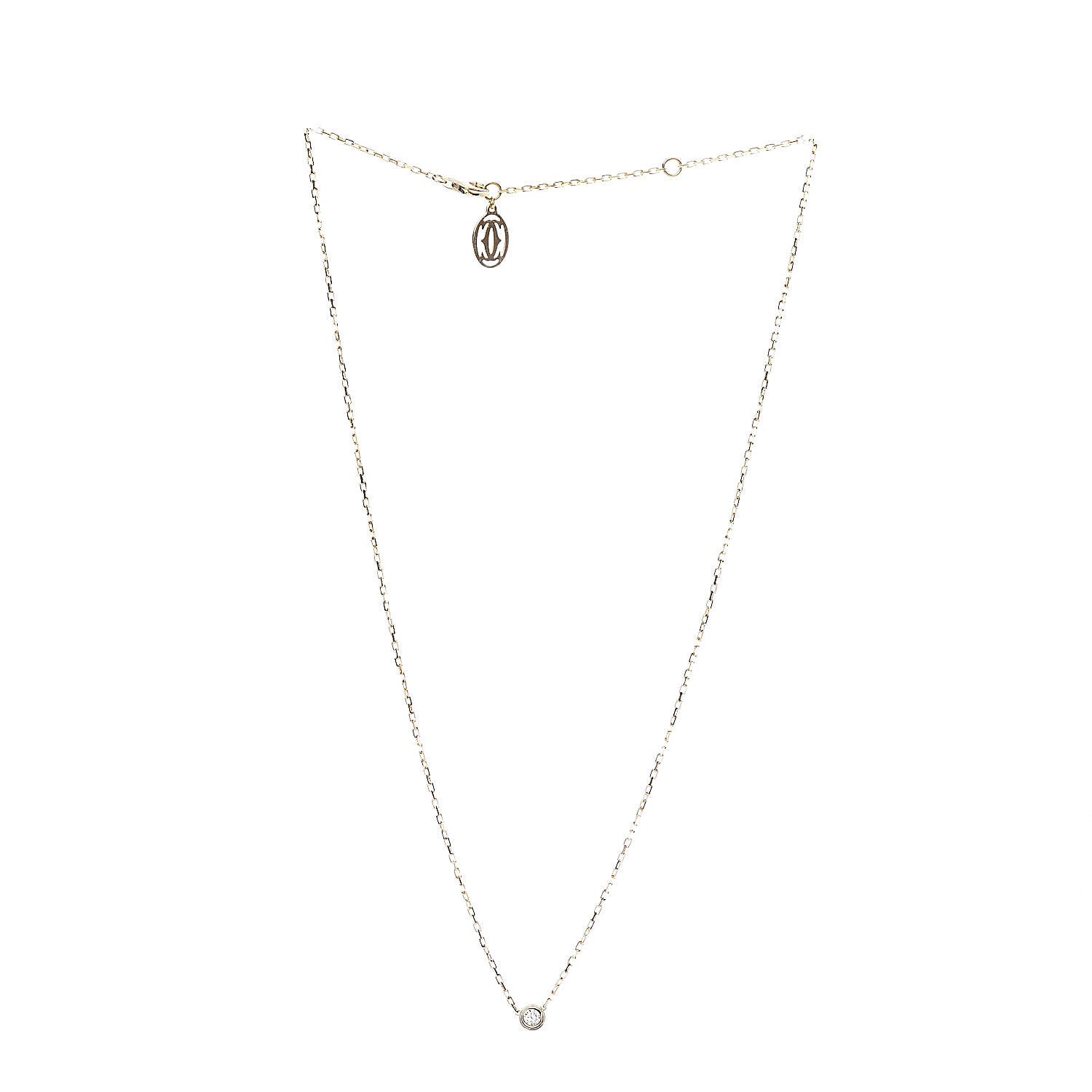 Cartier 18K Yellow Gold Diamond SM D'Amour Pendant Necklace 3 of 6