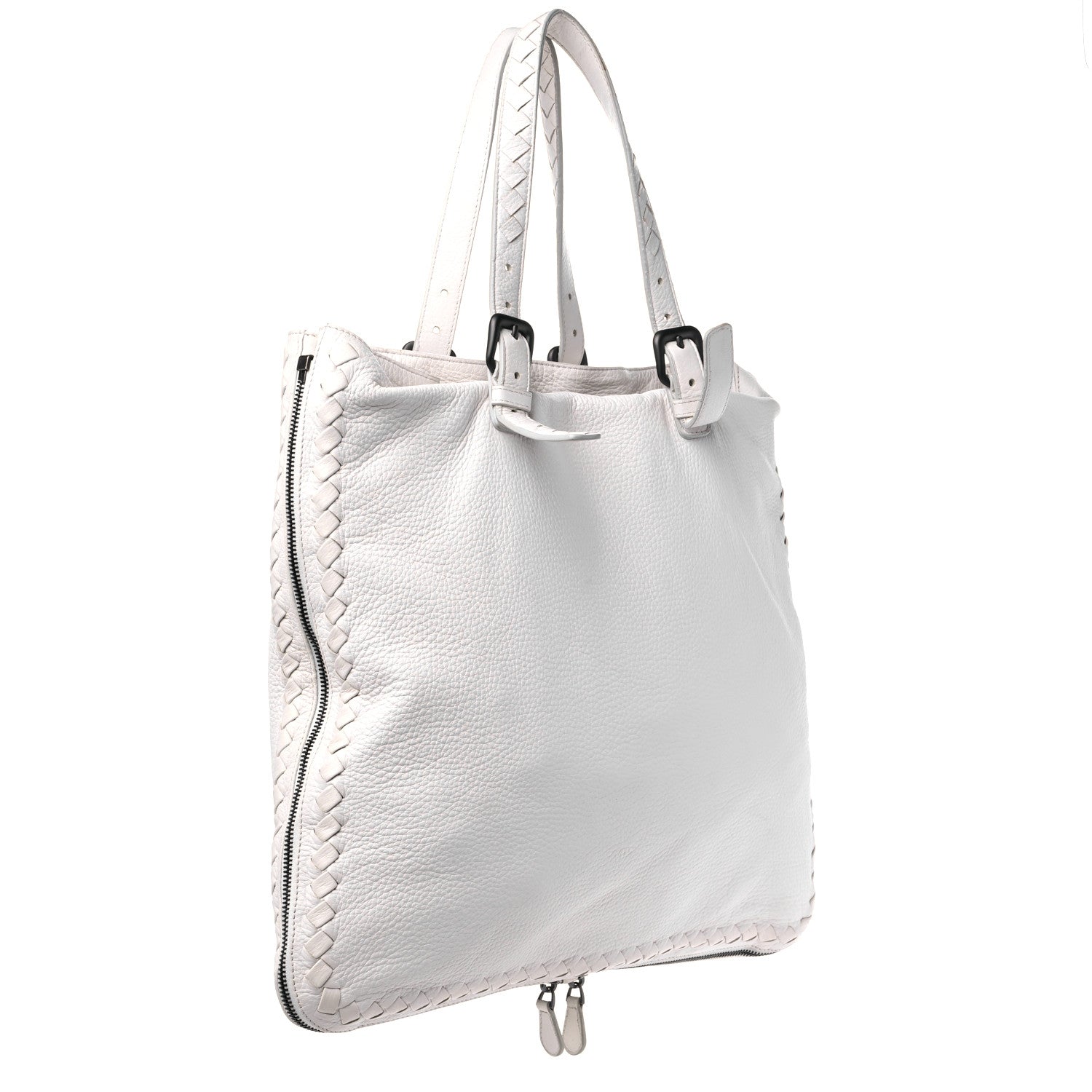 Bottega Veneta Cervo Mens Side-Zip Woven Tote White 2 of 15