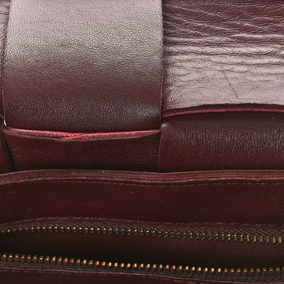Bottega Veneta Grained Calfskin Maxi Intrecciato Cassette Crossbody Bag Bordeaux 7 of 9