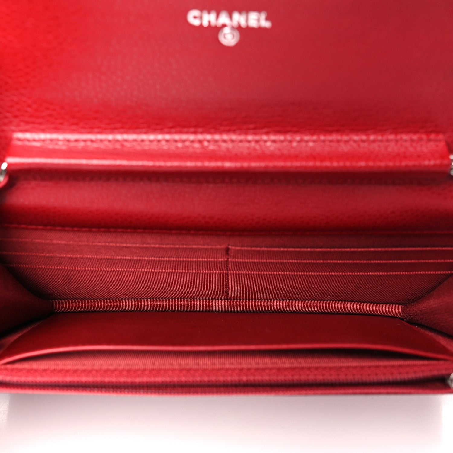 Chanel Caviar Quilted Wallet on Chain WOC Red 5 of 11