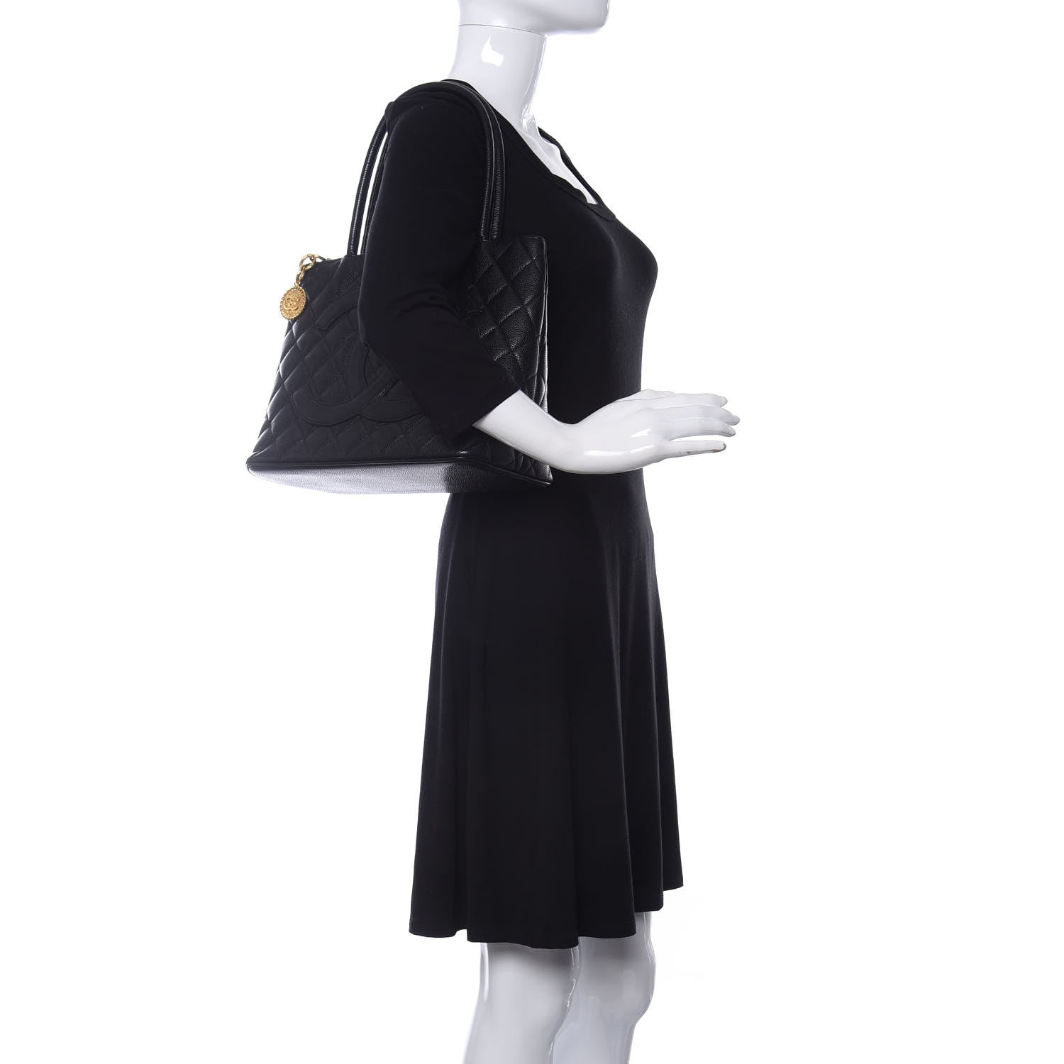 Chanel Caviar Quilted Medallion Tote Black 2 of 10