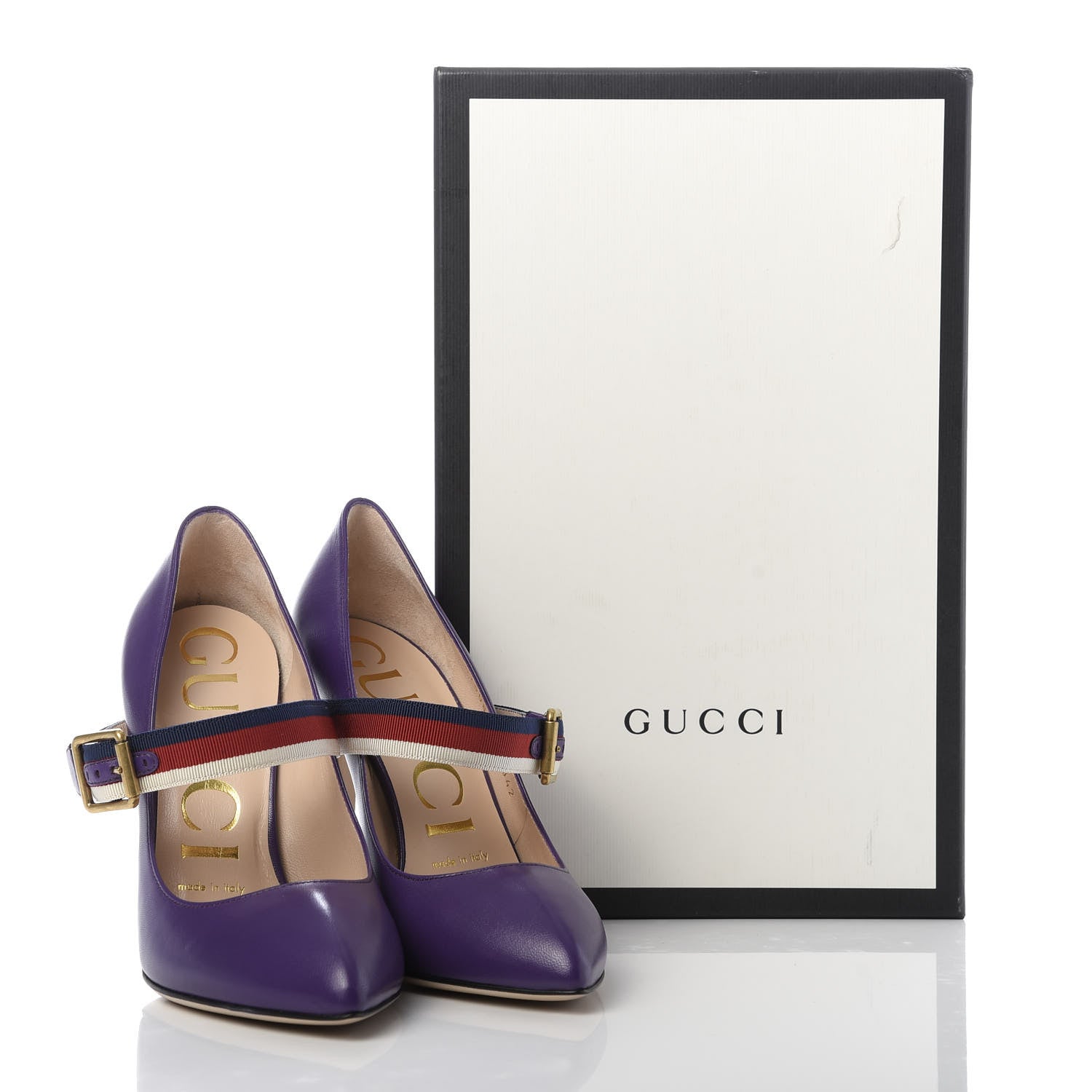 Gucci Malaga Kid Sylvie High Heel Pumps 36.5 Shine Purple 10 of 10