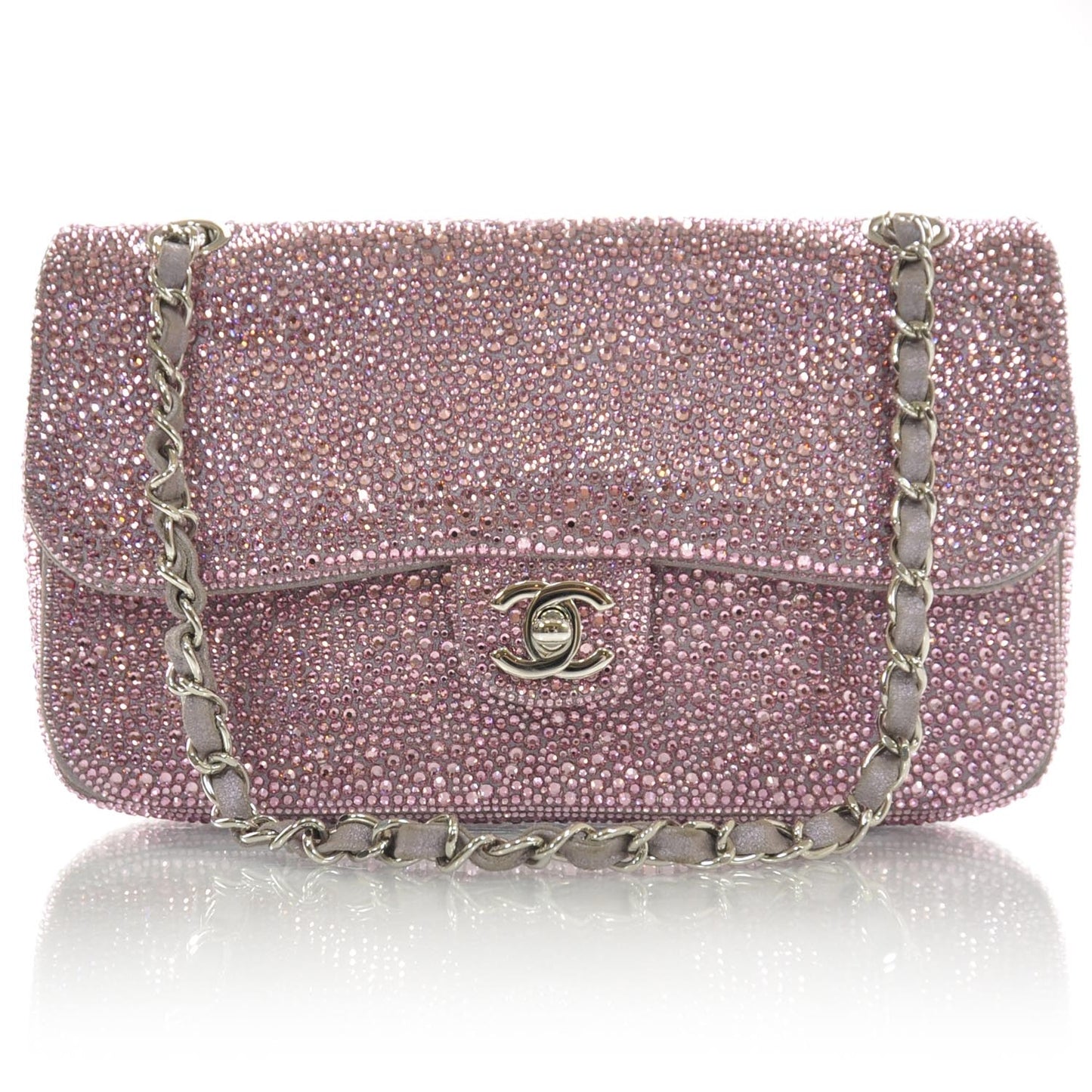 Strass Encrusted Sparkle Beauty Medium Flap Pink Bellagio Las Vegas