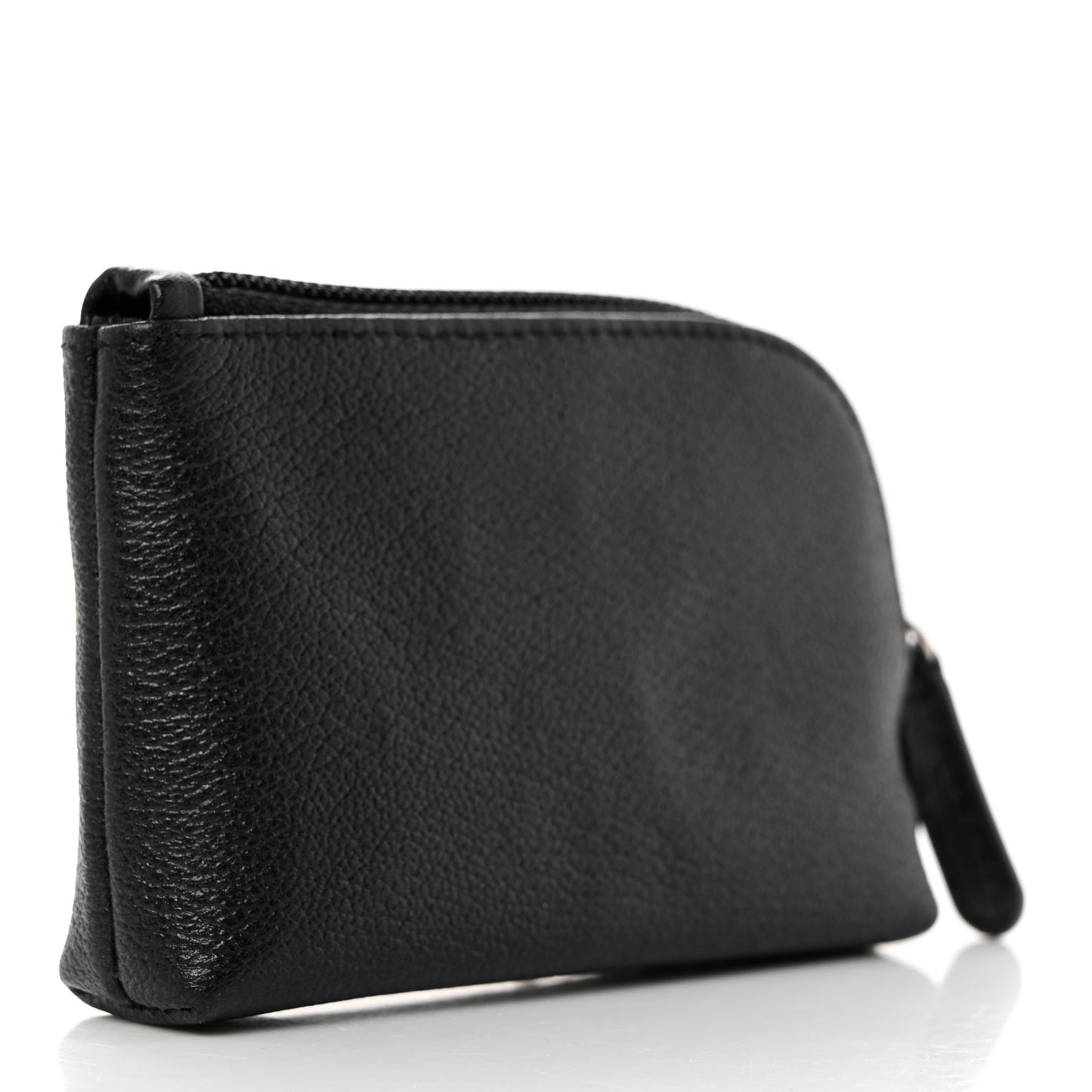 Calfskin Quilted CC Camellia Zip Around Coin Purse Black