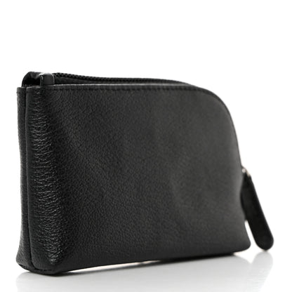 Chanel Calfskin Quilted CC Camellia Zip Around Coin Purse Black 3 of 8