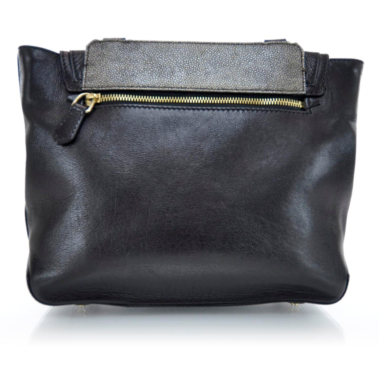 Calfskin Stingray Embossed New Line Flap Bag Black