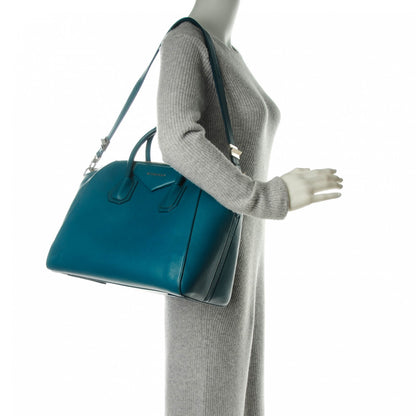 Givenchy Sugar Goatskin Medium Antigona Petrol Blue 2 of 6