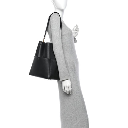 Celine Soft Grained Calfskin Sangle Bucket Bag Black 3 of 21