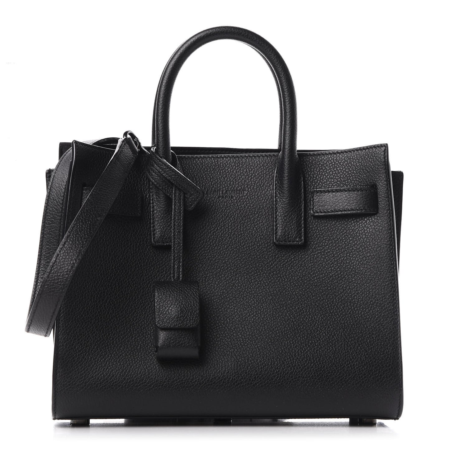 Grained Calfskin Nano Sac De Jour Black