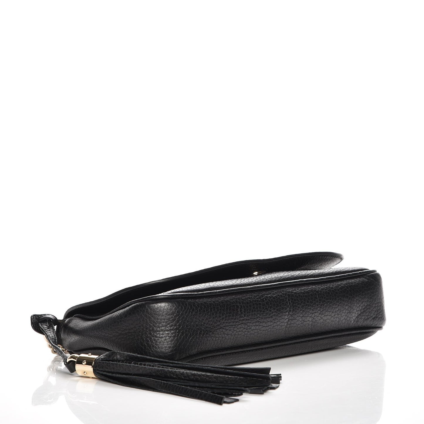 Pebbled Calfskin Medium Soho Flap Crossbody Black